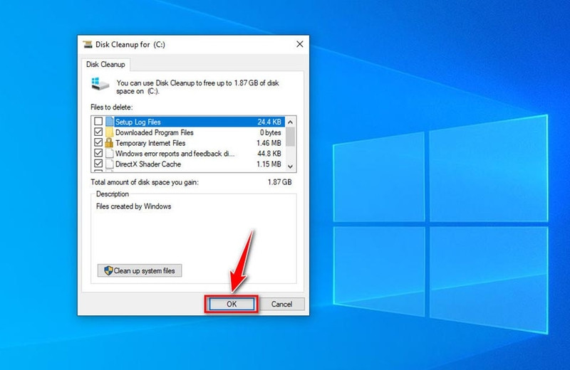 Xóa file rác bằng công cụ Disk Cleanup