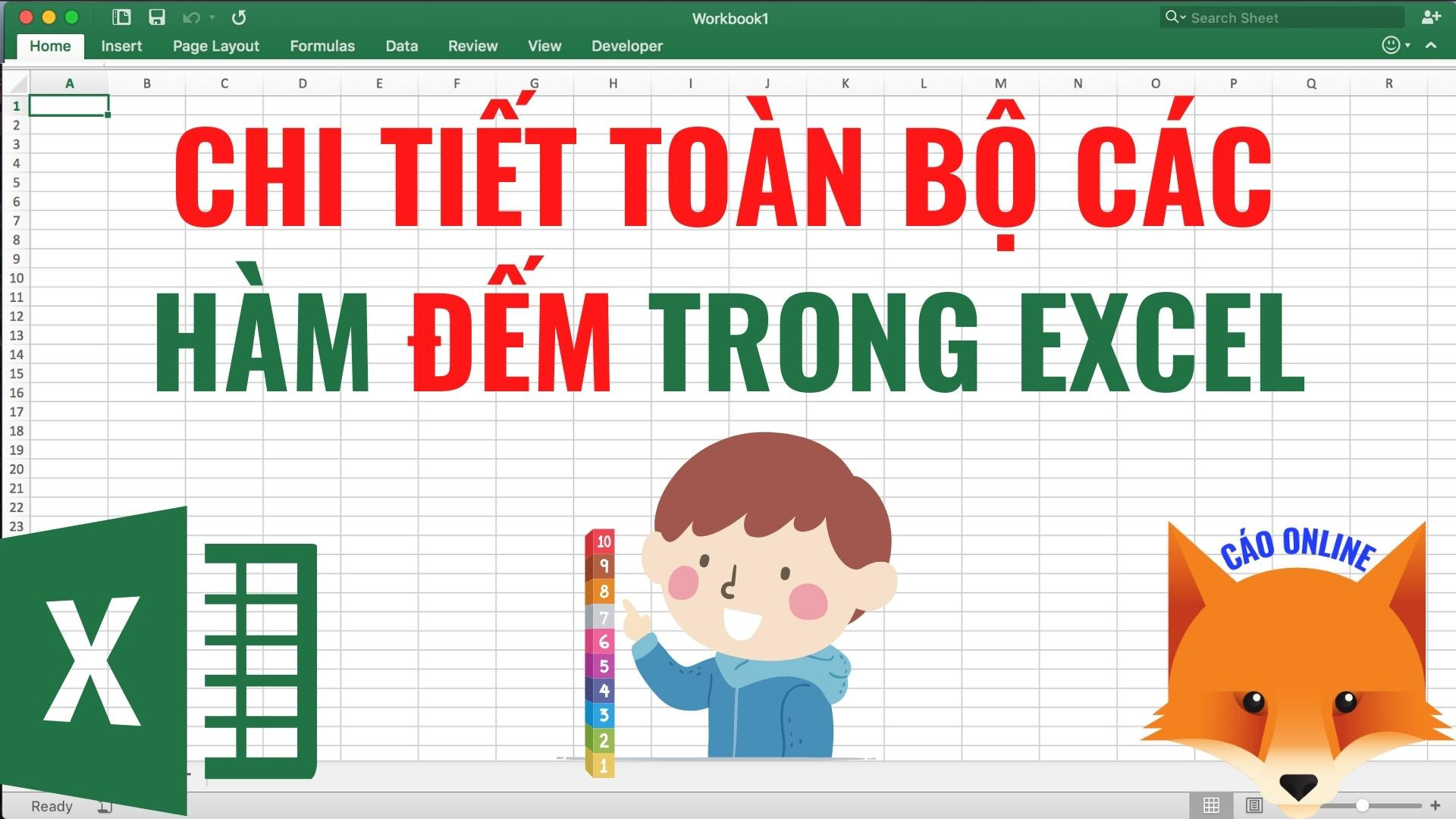 Cách dùng Hàm COUNT/COUNTA/COUNTIF để đếm ô trong Excel