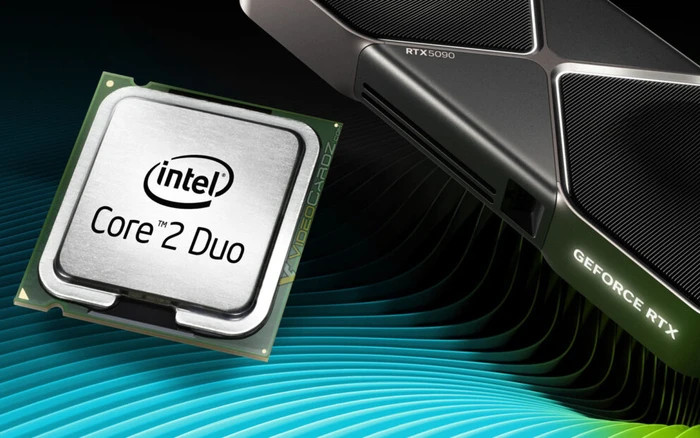 Điều gì xảy ra nếu gắn card RTX 5090 mới nhất vào CPU Core 2 Duo từ năm 2008?