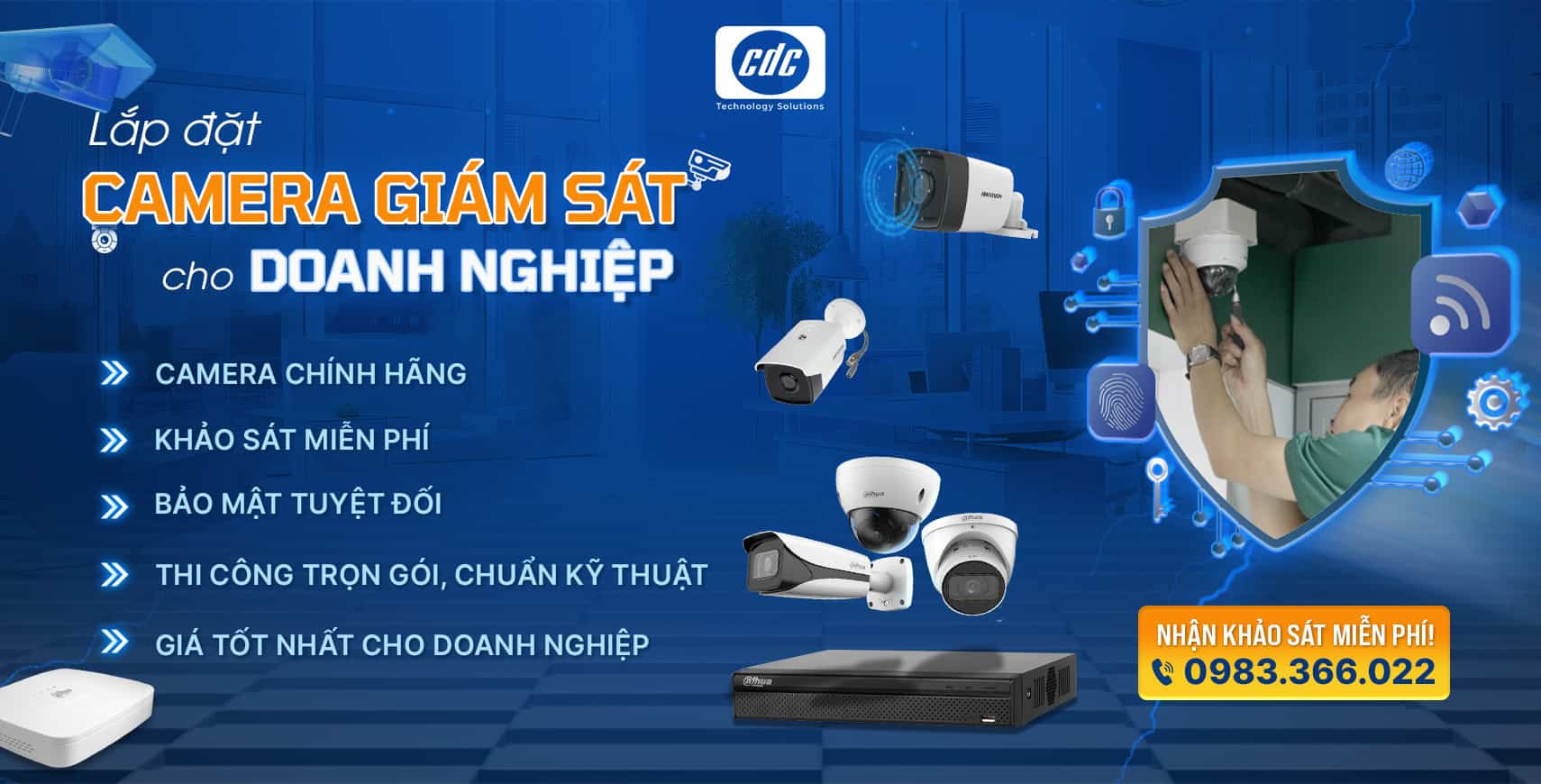 Lắp đặt Camera giám sát cho doanh nghiệp tại Hà Nội