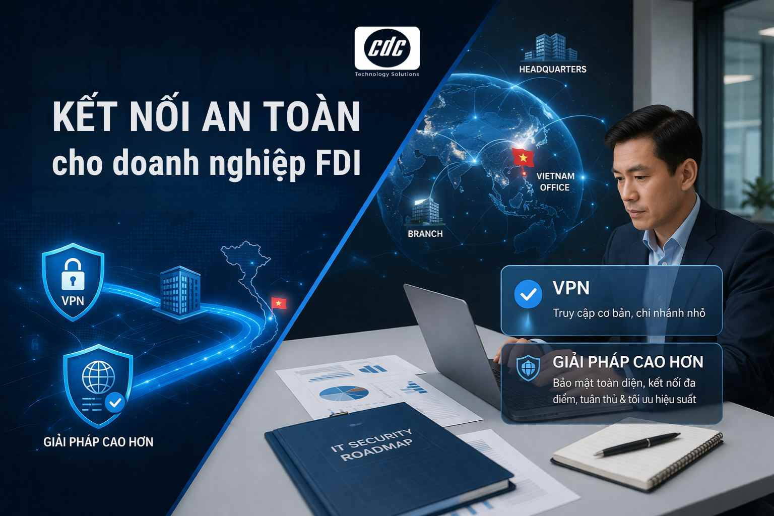 Kết nối an toàn cho FDI: Khi nào cần VPN, khi nào cần giải pháp cao hơn?