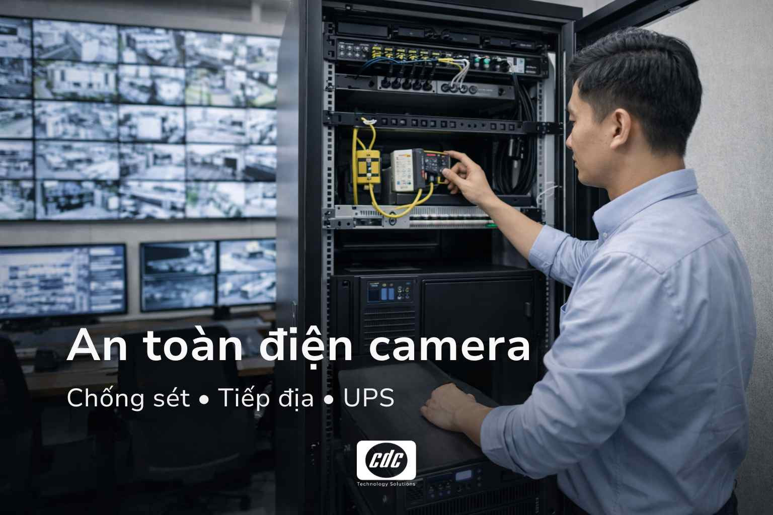 Chuẩn an toàn điện cho hệ thống camera: Chống sét, tiếp địa, UPS