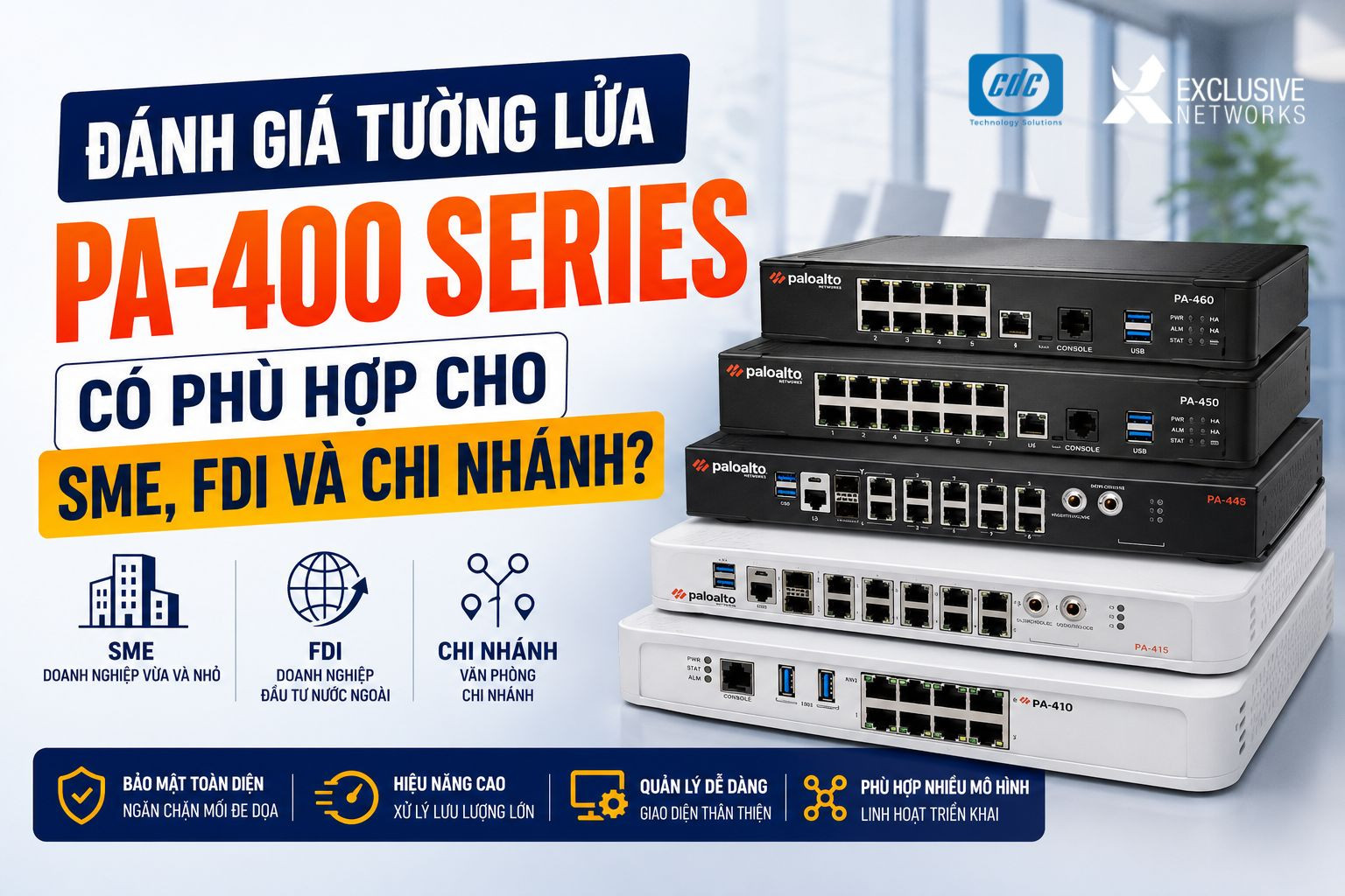Đánh giá tường lửa PA-400 Series: Có phù hợp cho SME, FDI và chi nhánh?