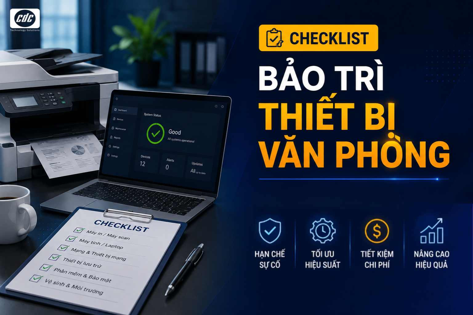 Checklist bảo trì thiết bị văn phòng định kỳ giúp SME giảm lỗi lặp lại