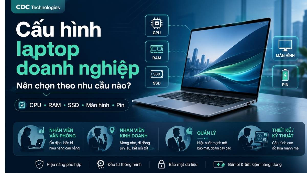 Cấu hình laptop doanh nghiệp nên chọn theo nhu cầu nào?