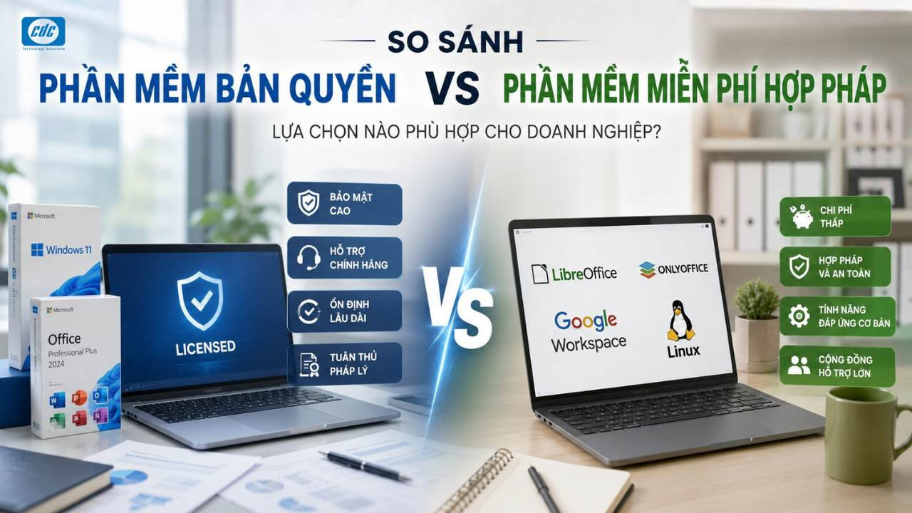 So sánh phần mềm bản quyền và phần mềm miễn phí hợp pháp cho doanh nghiệp
