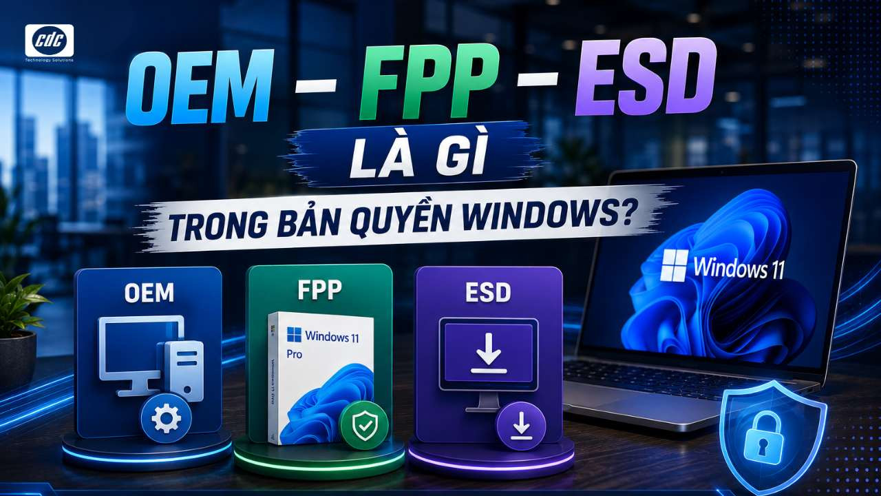 Giải thích thuật ngữ: OEM, FPP, ESD là gì trong bản quyền Windows?