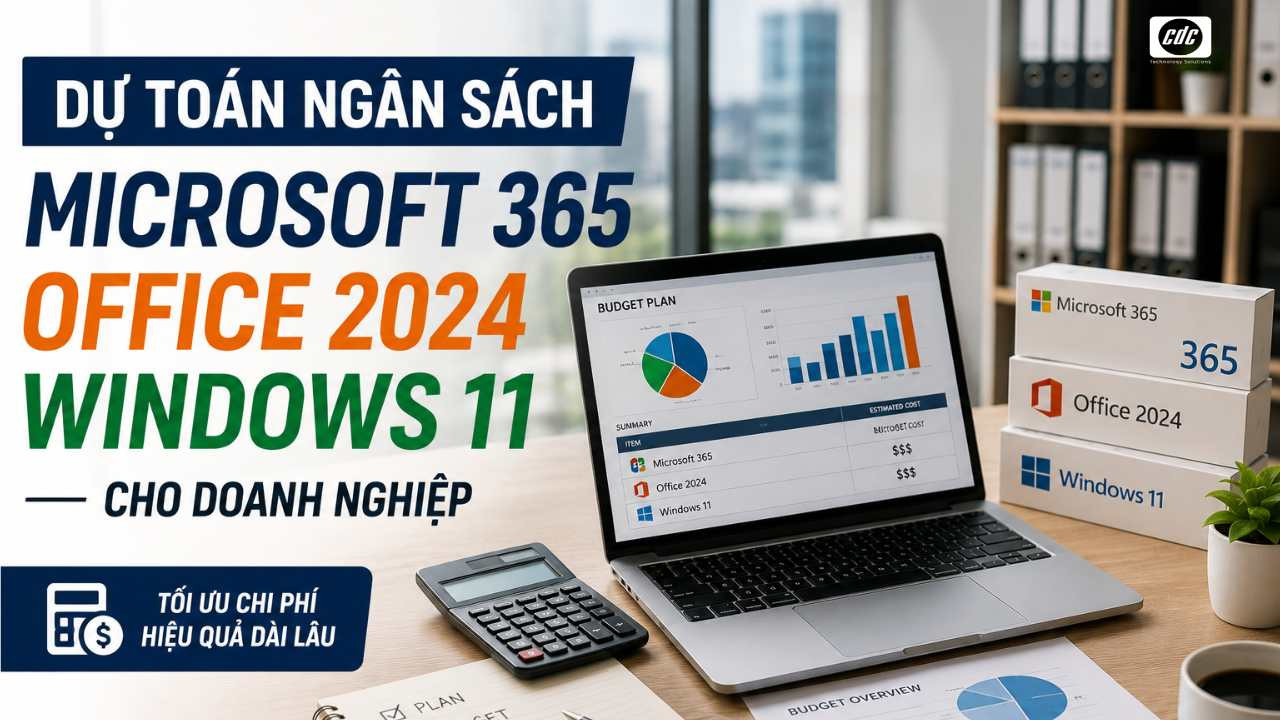 Dự toán ngân sách Microsoft 365, Office 2024 và Windows 11 cho doanh nghiệp