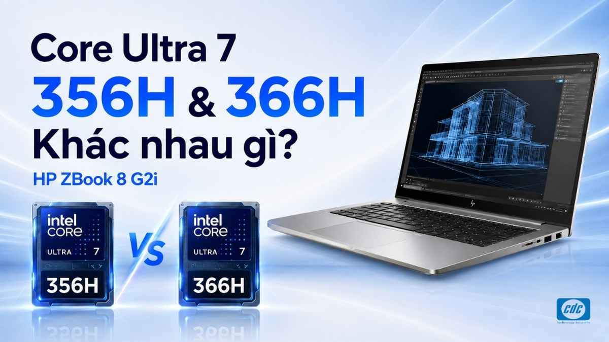 Core Ultra 7 356H và 366H trên ZBook 8 G2i khác nhau gì?