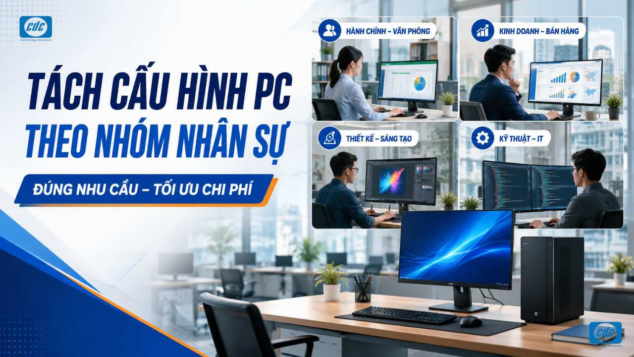 Khi nào nên tách 2–3 cấu hình PC theo nhóm nhân sự?
