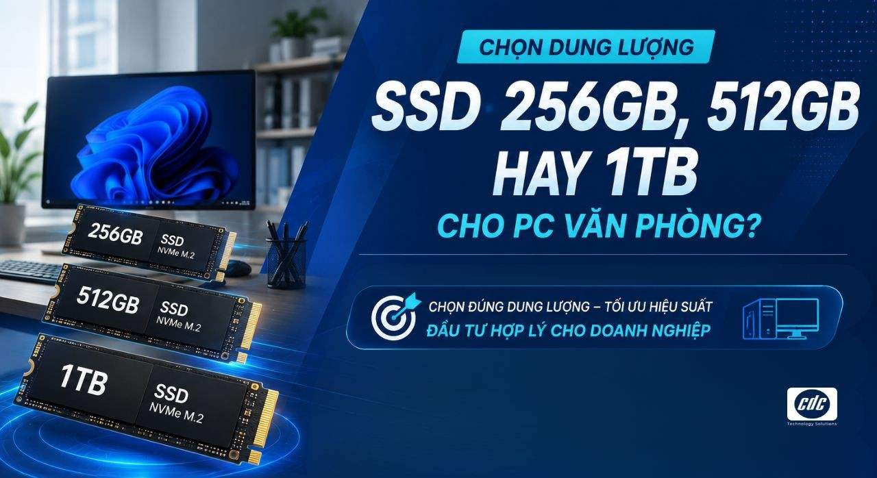 Chọn ổ SSD 256GB, 512GB hay 1TB cho máy nhân viên văn phòng?