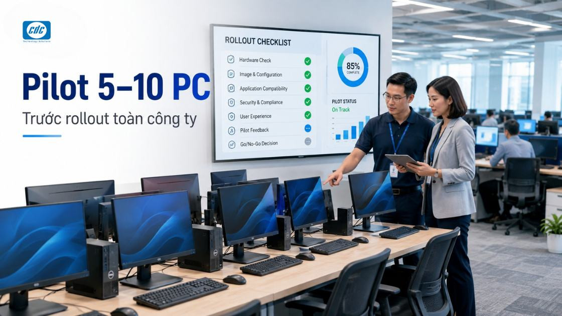 Quy trình pilot 5–10 PC trước khi triển khai toàn công ty