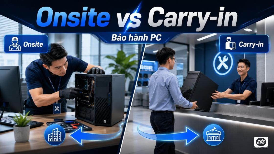 Phân biệt: Bảo hành onsite và carry-in PC khác nhau thế nào?