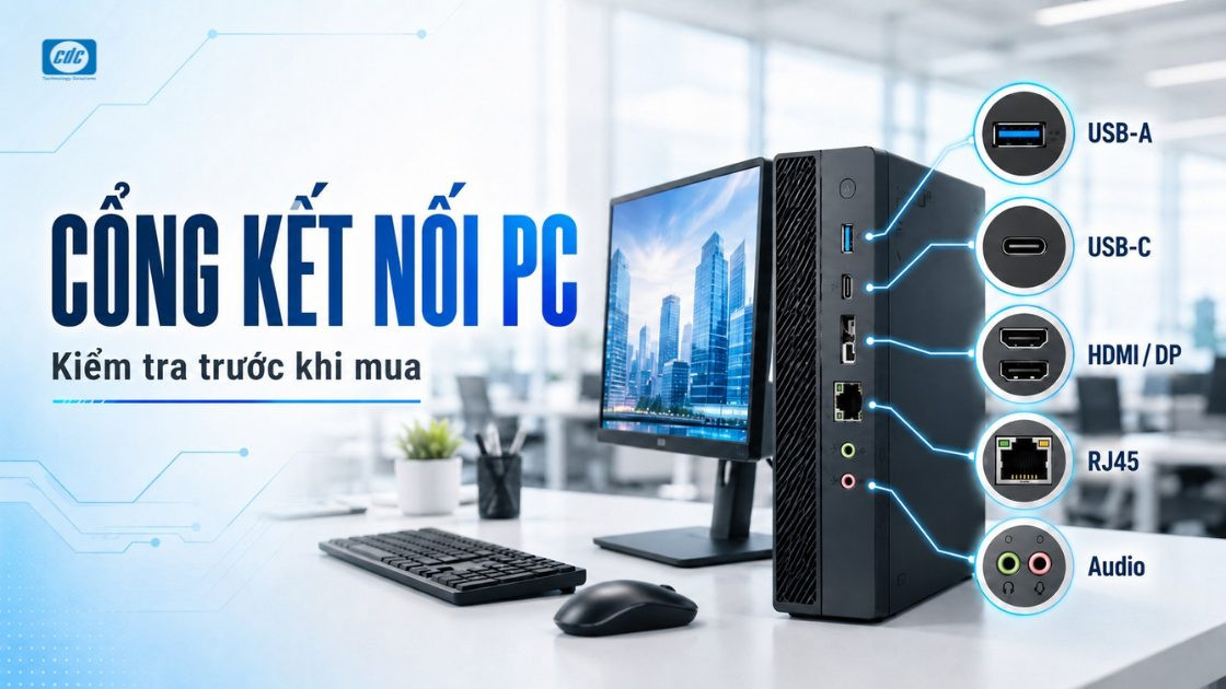 Các cổng kết nối cần kiểm tra trước khi mua PC văn phòng