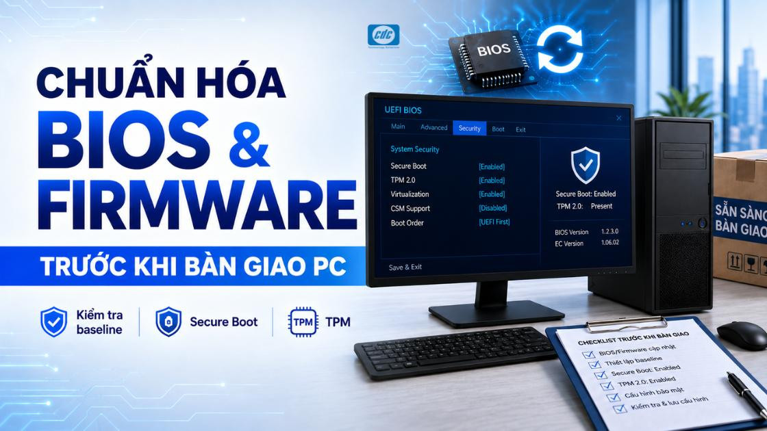 Chuẩn hóa BIOS, firmware PC: Checklist trước khi bàn giao