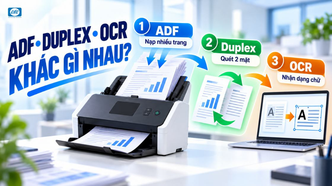 ADF, Duplex và OCR trên máy scan khác nhau thế nào?