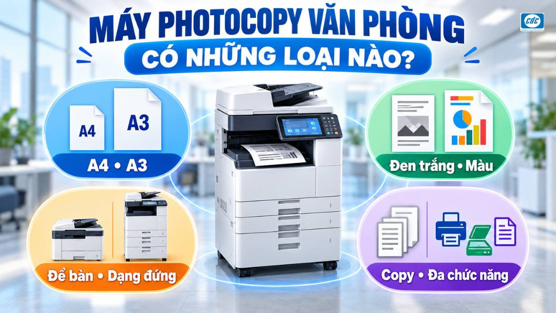 Máy photocopy văn phòng có những loại nào phổ biến?