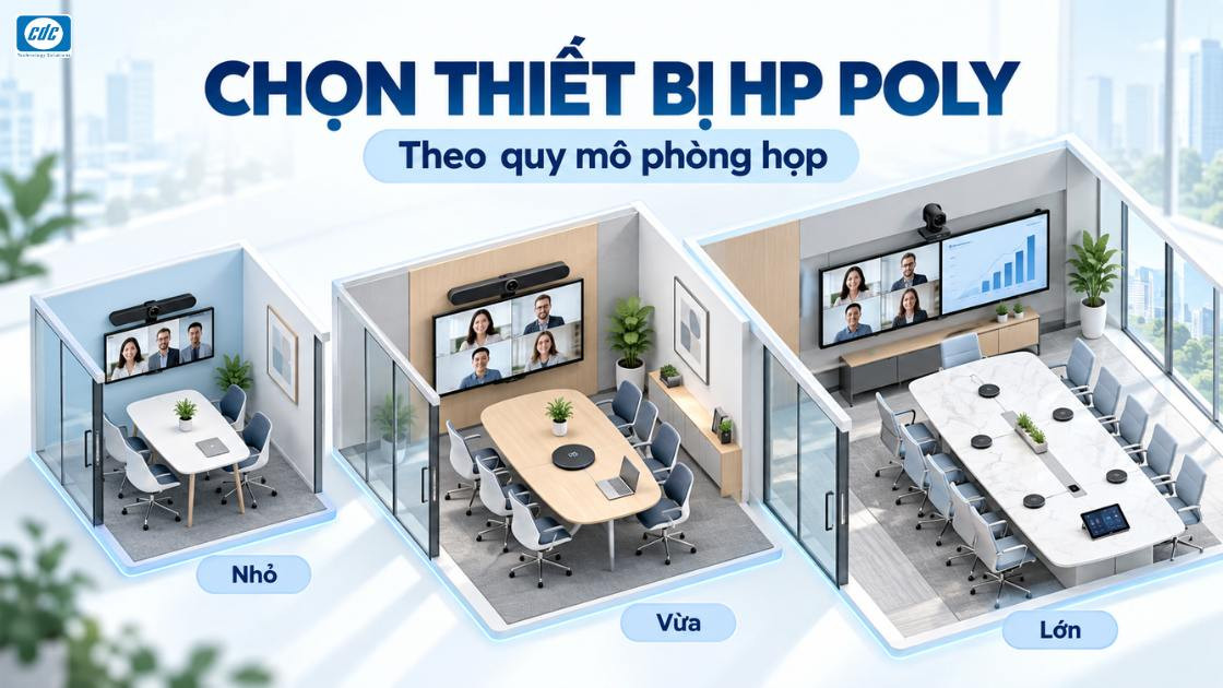 Cách chọn thiết bị hội nghị HP Poly theo quy mô phòng họp