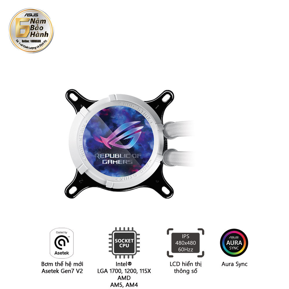 Tản nhiệt nước ASUS ROG STRIX LC III 360 ARGB LCD WHITE