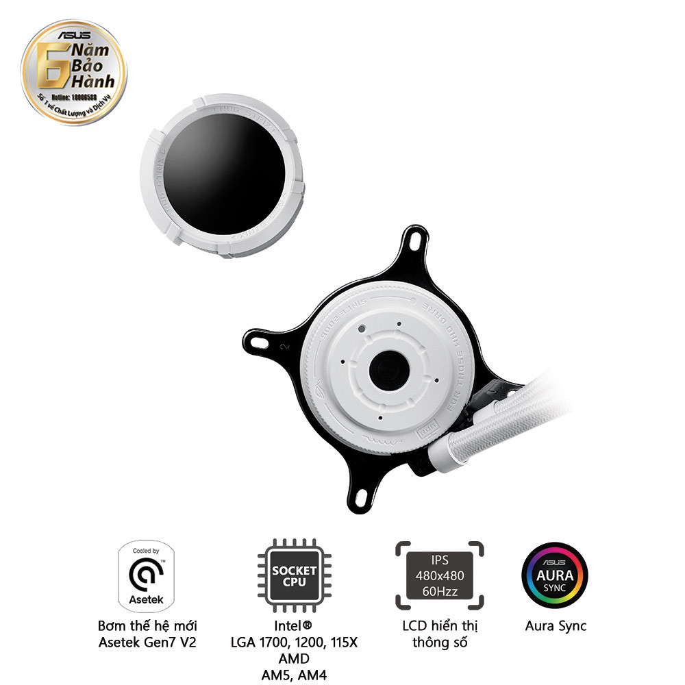 Tản nhiệt nước ASUS ROG STRIX LC III 360 ARGB LCD WHITE