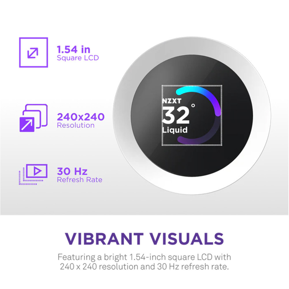 Bộ tản nhiệt nước  NZXT KRAKEN PLUS 240 RGB V2 WHITE - 240MM ( RL-KR240-W2 )