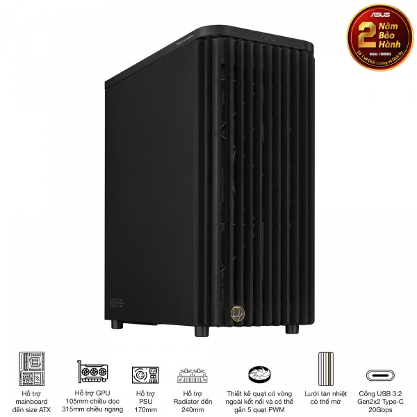 Vỏ case máy tính ASUS ProArt PA401 WOOD METAL PWM BLACK