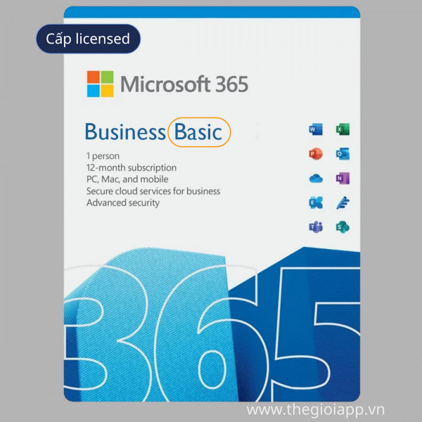 Dịch vụ điện toán đám mây Microsoft 365 Business basic - 12 Tháng