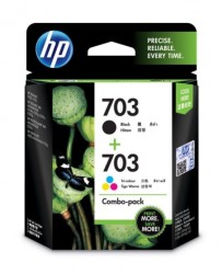 Mực in HP 703 Black / Tri-color Ink Advantage Cartridge, COMBO PACK F6V32AA