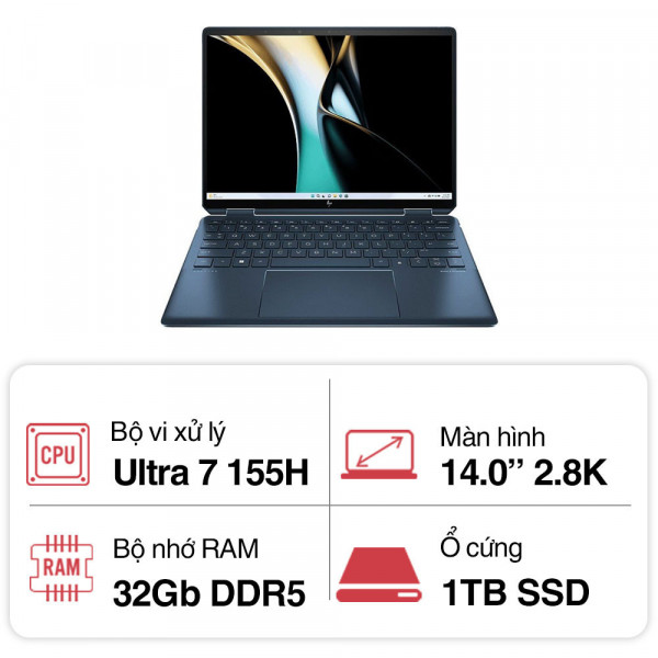 Laptop HP Spectre 14-eu0050TU A19BLPA (Ultra7/32GB/1TB/14inch/W11)