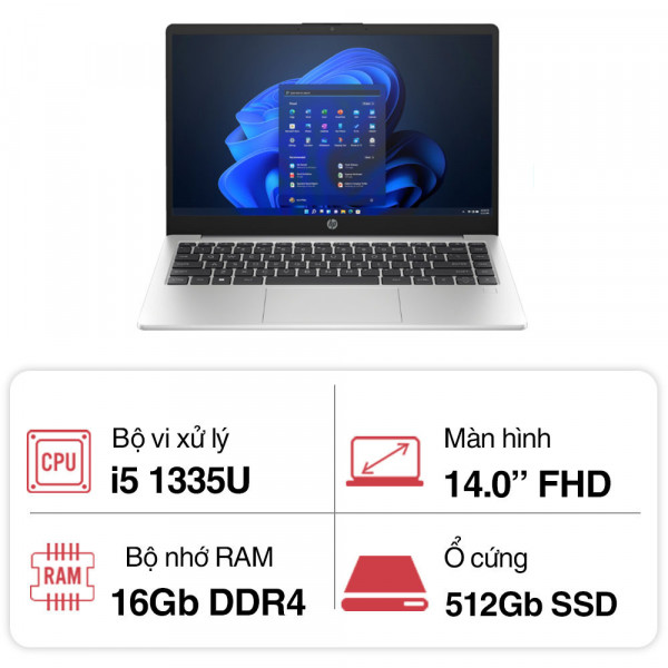 Laptop HP 240 G10 9H2E4PT (i5 1335U/ 16GB/ 512GB/14 inch FHD/W11)