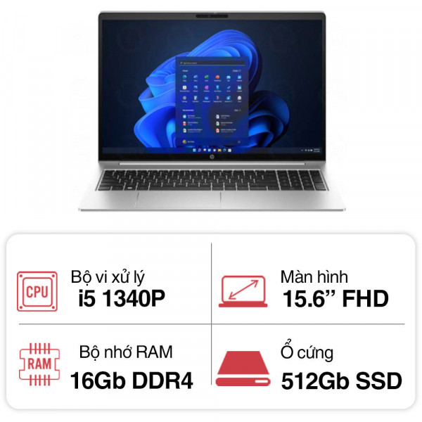 Laptop HP ProBook 450 G10 9H8V8PT (i5 1340P/16GB/512GB/15.6 inch FHD Touch/W11)