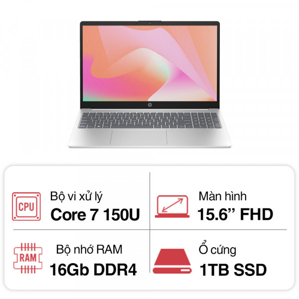 Laptop HP 15 fd1037TU 9Z2W5PA (Core 7 150U/16GB/1TB/ 15.6 inch FHD/ W11)