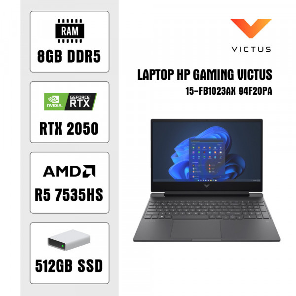 Laptop HP Gaming Victus 15-fb1023AX 94F20PA (Ryzen 5/8GB/512GB/VGA 4GB/15.6inch/W11)