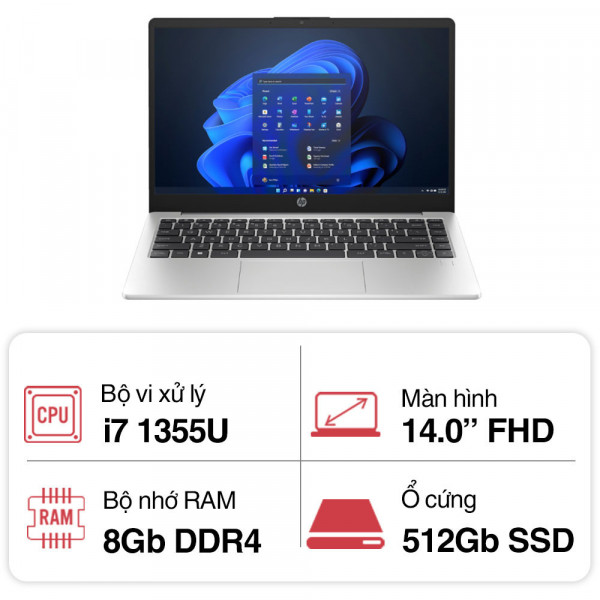 Laptop HP 240 G10 8F139PA (i7 1355U/ 8GB/ 512GB/14 inch FHD/W11)