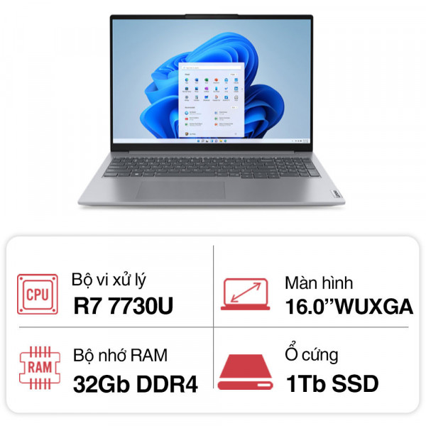 Laptop Lenovo ThinkBook 16 G6 ABP màn 2K (R7 7730U/32GB/1TB SSD/16 inch WQXGA/ W11)