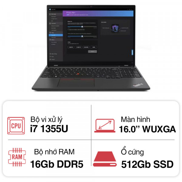 Laptop Lenovo ThinkPad T16 G2 21HH003TVN (i7 1355U/16GB/512GB SSD/16 inch/W11 Pro)