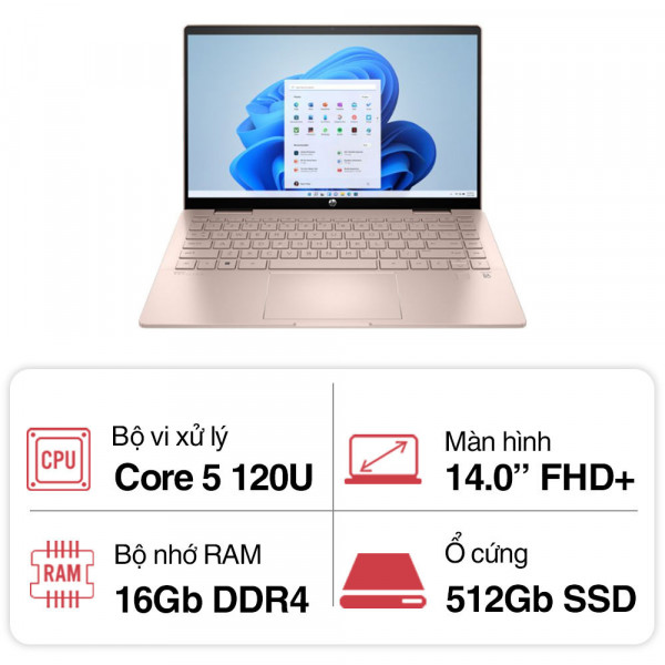 Laptop HP Pavilion x360 14-ek2024TU 9Z2V6PA (Core 5 120U/16GB/512GB SSD/14 inch/W11)