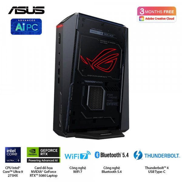 Máy tính Mini PC ASUS ROG NUC RNUC15JNK9X289A0 (U9 275HX /32GB/1TB/RTX 5080/Killer Wifi 7E /W11)