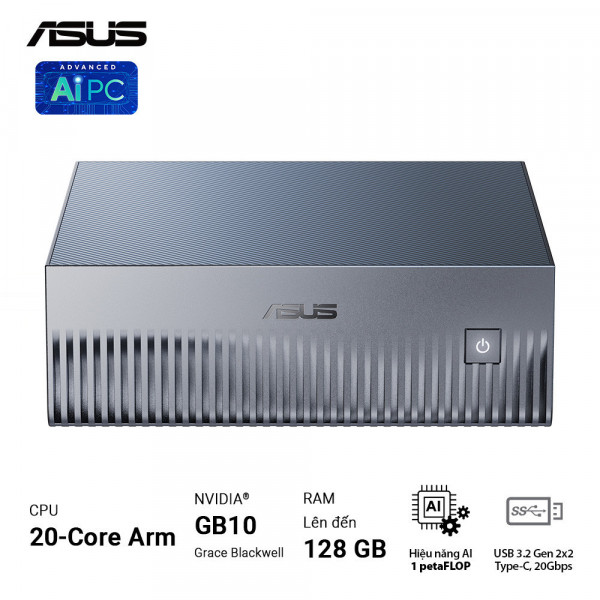 Máy tính Mini PC AI Asus Ascent GX10 (Nvidia GB10/128 GB RAM/1TB M.2 NVMe SSD)