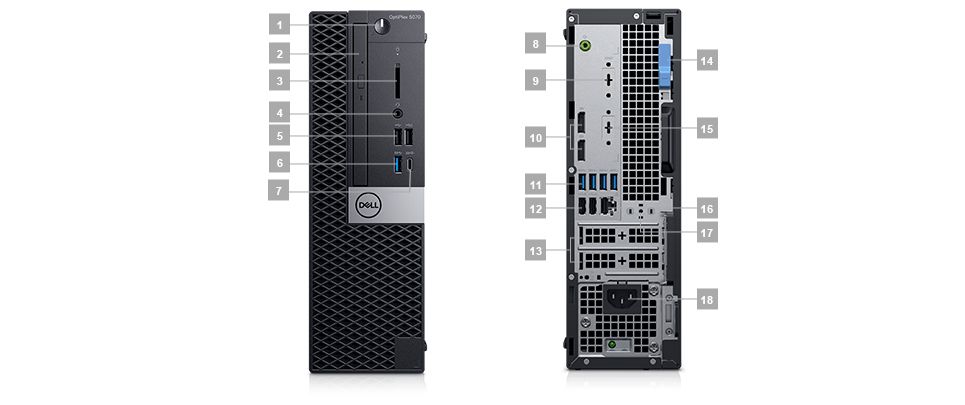 Máy tính đồng bộ Dell OptiPlex 5070 SFF Intel Core i7-9700