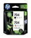 Mực in HP 704 Black / Tri-color Ink Advantage Cartridge, COMBO PACK F6V33AA